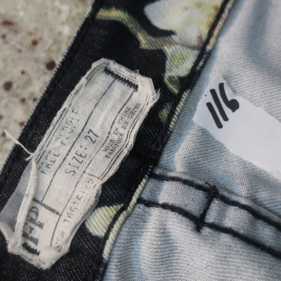 Free People Floral Flare Jeans - Black and Yellow - Picture 8 of 8